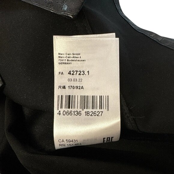 Marc Cain Sports Zebra Print Shiny Faux Leather Shacket Top Black Size N4 Large - Picture 10 of 11